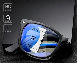 Foldable Anti Blue ray Progressive Multifocal Retro Folding Reading glasses - Picture 1 of 18