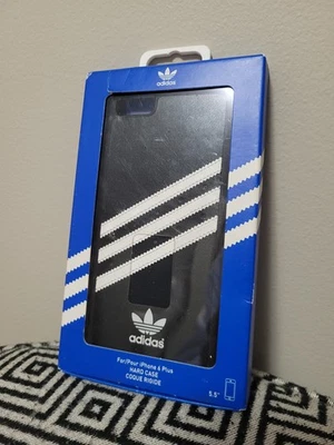 Adidas Funda Teléfono Negra 3 Rayas I Phone 6 plus 5.5" Estuche Rígido Foto 1 de 3
