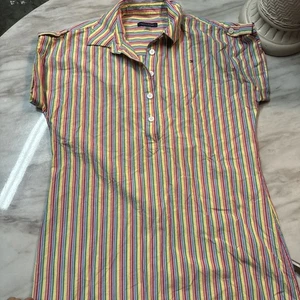 Vestido camisero manga mujer Tommy Hilfiger, rayas multicolores, talla 4 - Imagen 1 de 17