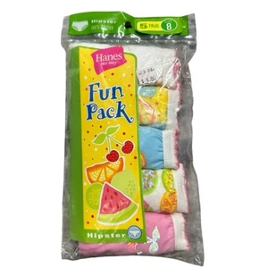 VTG 5-Pk Hanes Her Way Fun Pack Girls Sz 8 Hipster Underwear Panties NOS 2003 - Picture 1 of 6