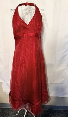 Vestido David’s Bridal Junior Niñas Color Rojo Manzana Talla 10 Foto 1 de 4