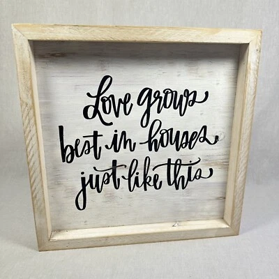 Декоративный знак фермерского дома Love Grows Best Is Houses Just Like This деревянный деревенский - Изображение 1 из 4