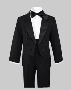 BOYS TUXEDOS SUIT SETS W/TAILS, WEDDING, RECITAL, Size: 5 ( 4-5 years) - Picture 1 of 5