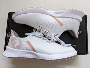 NEW FootJoy Fuel White Peach Pink Golf Spikeless Shoes 92378 Women's 8.0