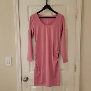 Old Navy Bodycon Maternity Dress Womens Medium Pink Long Sleeve #754022 NWOT NEW - Picture 1 of 8
