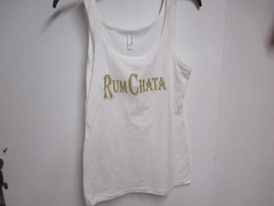RUM CHATA FEMININO LOGOTIPO CLÁSSICO REGATA MACIA (PEQUENA) NOVA COM ETIQUETA LOGOTIPO BRANCO E DOURADO - Imagem 1 de 3