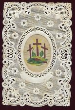 image pieuse santini holy card canivet . Croix  aquarellées