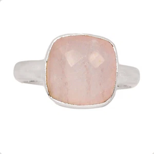 Natural Rose Quartz - Madagascar 925 Sterling Silver Ring Jewelry s.5.5 CR55502 - Picture 1 of 1