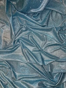 1 mtr Dos Tonos Turquesa/Plata Luz de Luna Brillo Brillante Tela Elástica 58” Ancho - Imagen 1 de 7