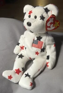 Ty Beanie Baby 97 Glory Bear With Tags. Flawed Tag Writing On Back Of Heart Tags - Picture 1 of 10