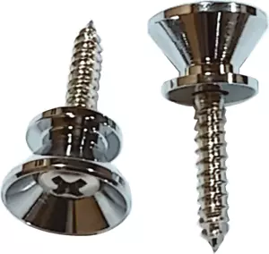 CHROME STRAT TYPE BELT FASTENER (set of 2) - Picture 1 of 2