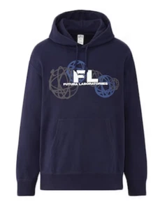 Size Small - Futura Laboratories x Uniqlo Hoody Navy Blue - FL Futura 2000 - Picture 1 of 4