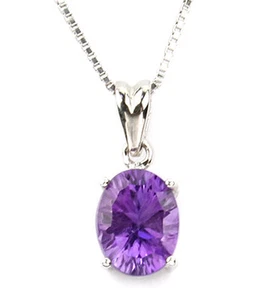 1.96ct Oval-shaped Amethyst Sterling Silver Pendant PDT250007 - Picture 1 of 1
