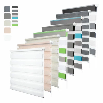 Doppelrollo Klemmfix ohne Bohren Duo Rollo Zebra Seitenzug Fenster Tür #324-13 - Bild 1 von 4