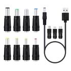 11 in1 5V USB to 5.5x2.5mm Plug Power Cable Connector for Cellphone LED