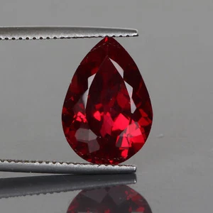Lab-Created Pear Shape Red Ruby Loose Gemstone For Ring Making 8.Carat - Picture 1 of 6
