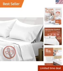 Luxury Egyptian Cotton King Sheet Set - 600 Thread Count, Deep Pocket, White - Picture 1 of 9