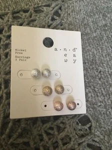 A New Day set of 3 nickel free studded earrings - New With Tags - Picture 1 of 2