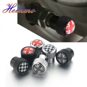 4x Union Jack Universal Car Wheel Tire Valve Caps Stem Air Caps For All Cooper S - Picture 1 of 14