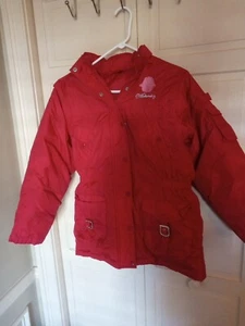 Y2K Makaveli Brand Tupac Puffer Coat Red Long Sleeve Women's Large Ski Jacket - Picture 1 of 8