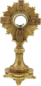 Christian Brands 14-inch H Resin Adoration Monstrance with Luna - Picture 1 of 1