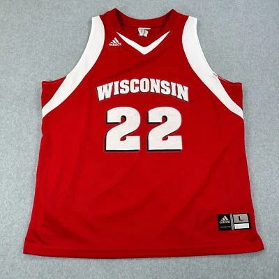 Adidas Jersey Red Men's Size Large NCAA Wisconsin Badgers Basketball #22 - Image 1 of 4