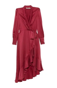 Zimmermann Silk Wrap Midi Dress | Burgundy / Merlot, Asymmetric, Sueded Silk - Picture 1 of 5