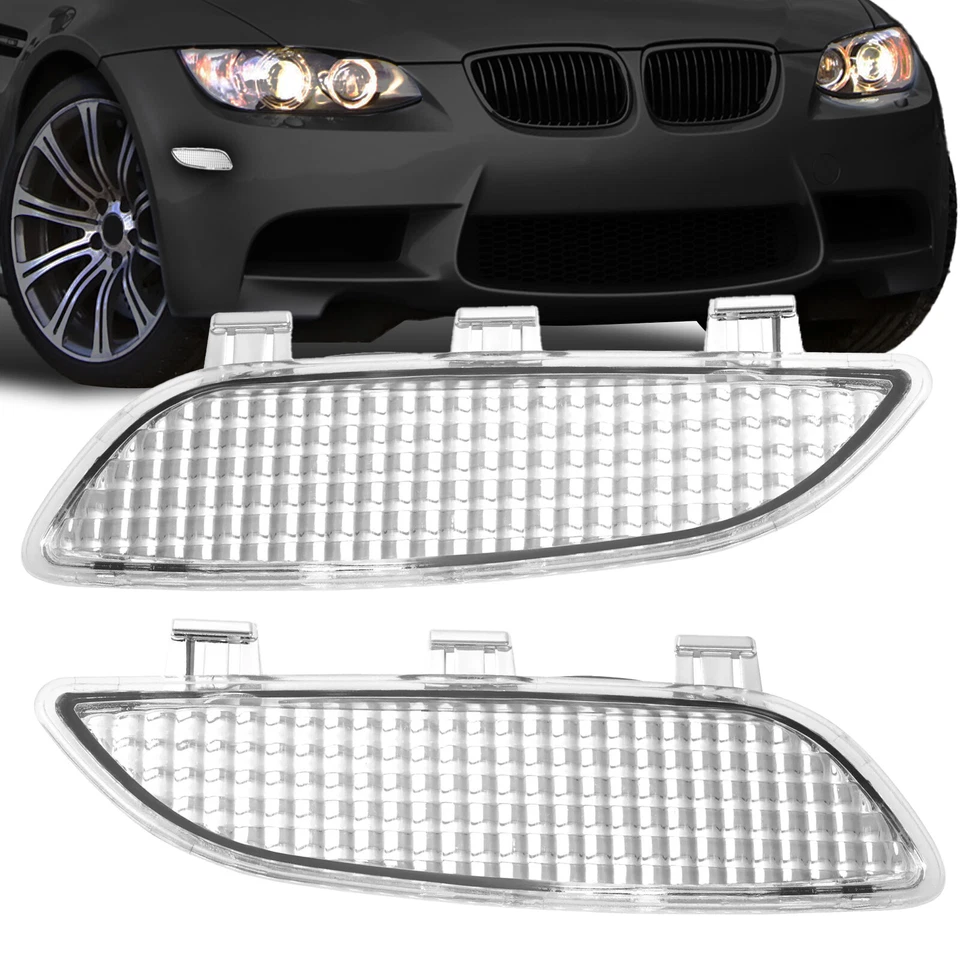 Reflector de luces de señalización laterales de parachoques delantero 2 piezas para BMW M3 E90 E92 E93 2008-2013 Foto 1 de 4