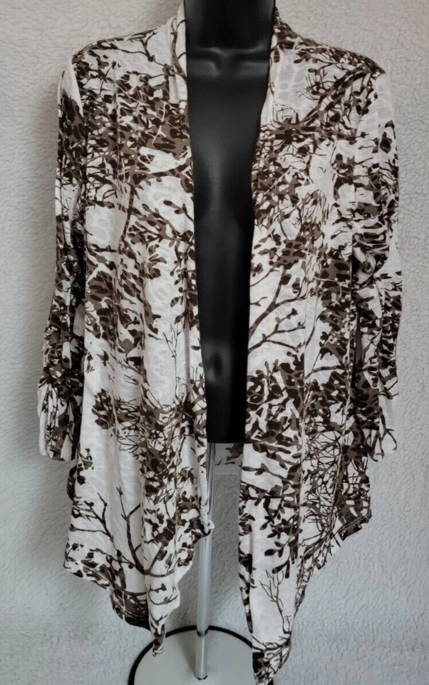 Cárdigan Camisa Top Blusa Covington Mujer Talla XL X Grande Marrón Blanco Árbol Foto 1 de 4