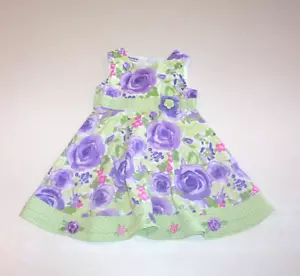 Infant Girl's Blueber Boulevard Floral Print Sleeveless Cotton Dress 24 months - Picture 1 of 2