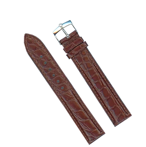 ECHTES ALLIGATOR ARMBAND BAND BRAUN LEDER 18mm & ECHTE TUDOR STAHLSCHLIESSE - Bild 1 von 6