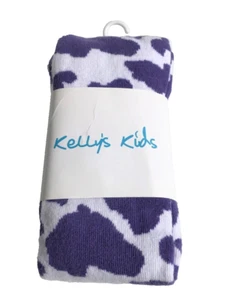 New Boutique Kelly's Kids Purple Cow Tights Size L 9-10-11 NIP NWT - Picture 1 of 1
