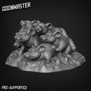 Juego Rat Swarm - Fantasía, RPG, Goons Miniature, Dnd, D&D, Rat group, Rat swarm - Imagen 1 de 1