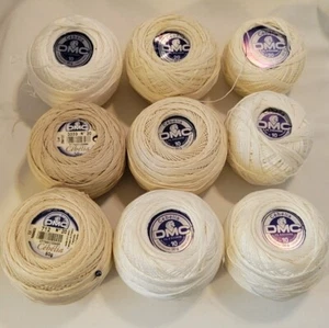 9 Balls DMC Pearl Cotton 10 20 White Ecru B20 - Picture 1 of 10