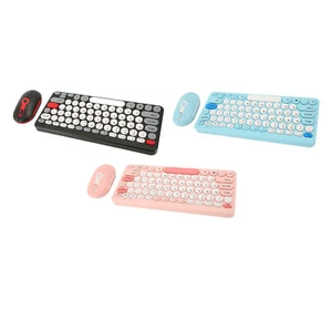 Wireless Keyboard Mouse Set Stylish Slim Round Keycaps Mute Ergonomic 2.4G HOT - Picture 1 of 33