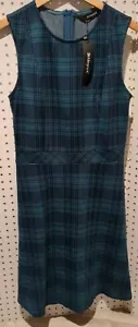 Allegra K Dress Small Sleeveless Blue Plaid - Picture 1 of 5