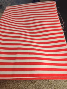 Red And White Striped Cotton Fabric - Picture 1 of 4
