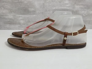 Sandalias Sam Edelman GiGi Tong Cuero Rosa/Marrón Talla 9.5 - Imagen 1 de 7