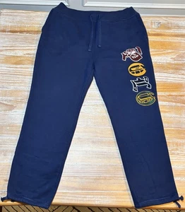 Polo Ralph Lauren Sweatpants Men’s L Blue Magic Fleece Applique Logo Spell Out - Picture 1 of 12