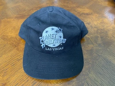 DE COLECCIÓN Planet Hollywood Sombrero Gorra Snap Back Negro Las Vegas Bordado Para Hombre Años 90 Foto 1 de 4
