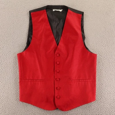 Pierre Cardin 背心男式 M 40R 红色黑色礼服背心正式燕尾服舞会 — 第 1/4 张图片