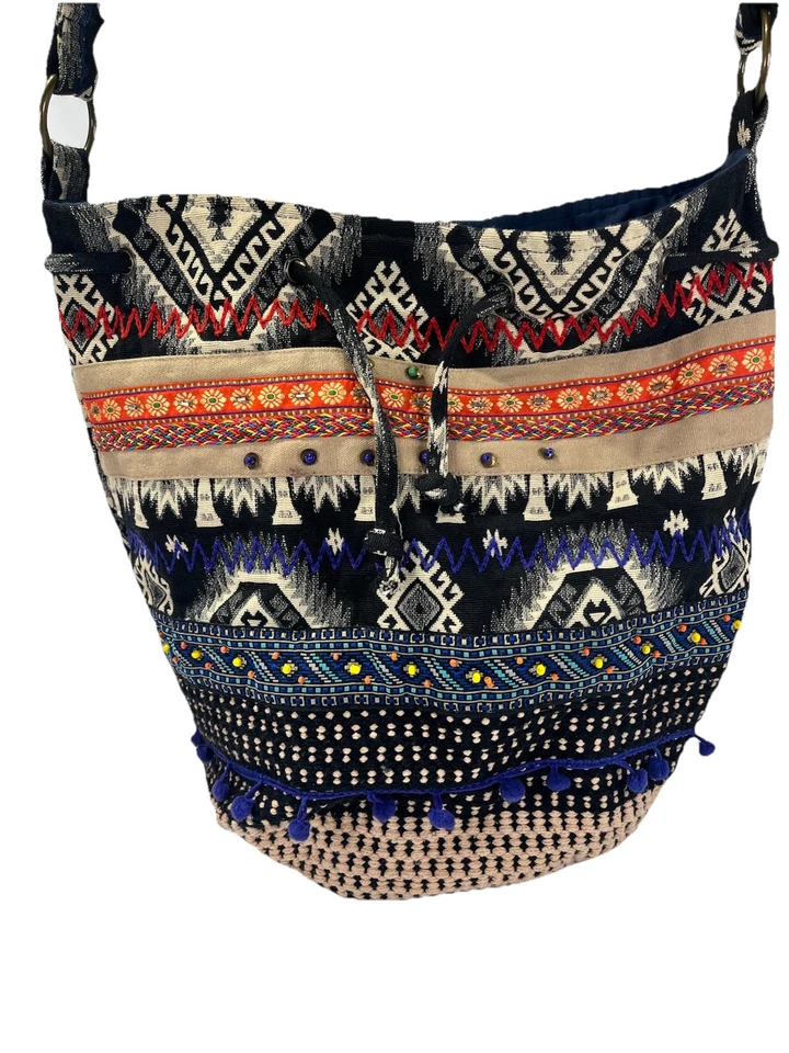 Bolso de mano tejido con cuentas Scully estilo suroeste azteca Foto 1 de 4