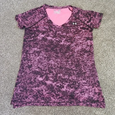 Camisa atlética Under Armour HeatGear ajustada con cuello en V para mujer pequeña Foto 1 de 3