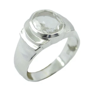 Kristall Quarz 925 Sterlingsilber Ring hausgemachter Schmuck zum Jahrestag Geschenk USA - Bild 1 von 2