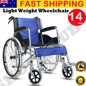 NEW 24" Folding Wheelchair Light Weight Manual Mobility Aid Brake Push Aluminium