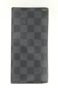 Louis Vuitton Damier Graphite Brazza Wallet Long Flap Black Grey 312lvs517 - Picture 1 of 12
