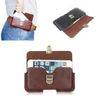 Simple Lock Buckle Retro Leather Cell Phone Holder Bag Waist Belt Case Holster