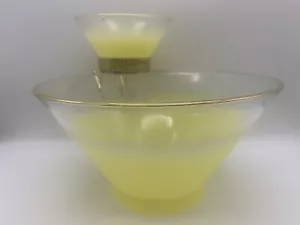 Vintage Mid Century Blendo Milchglas Gelb Chip & Dip Schalen 3 Stück Set MCM - Bild 1 von 6