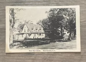 Postal vintage de West Winfield New York West Main Street - Imagen 1 de 2