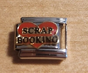 Scrapbooking scrapbook heart I love ltalian Charm 9mm Bracelet Link gift - Picture 1 of 1